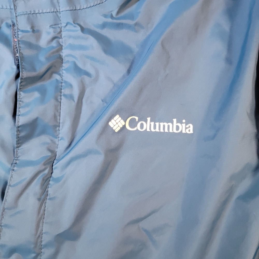 Columbia Jacket Mens L Blue Omni-Tech Rain Windbreaker Hooded Shell Coat - Picture 7 of 16